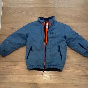 Helly Hansen Kids Blue Raincoat with Orange Accents